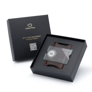 NFC Okos névjegykártya / digitális névjegykártya díszcsomagolással bőrtokkal, Standard design Üveg CardInMove termék