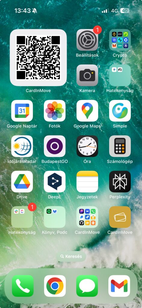 Iphone Widget digitális névjegykártyádhoz Cardinmove